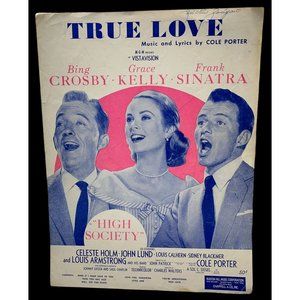 True Love Vintage Piano Sheet Music From High Society Bing Crosby Frank Sinatra